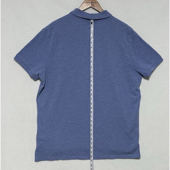 POLO RALPH LAUREN Mens Custom Fit Blue Shirt Pony Stretch Mesh XL - Picture 6 of 9